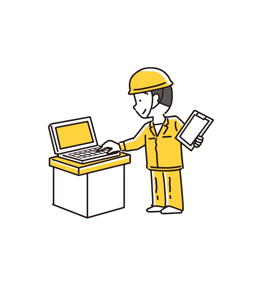 製造工程における設備機器の運転操作イラスト
